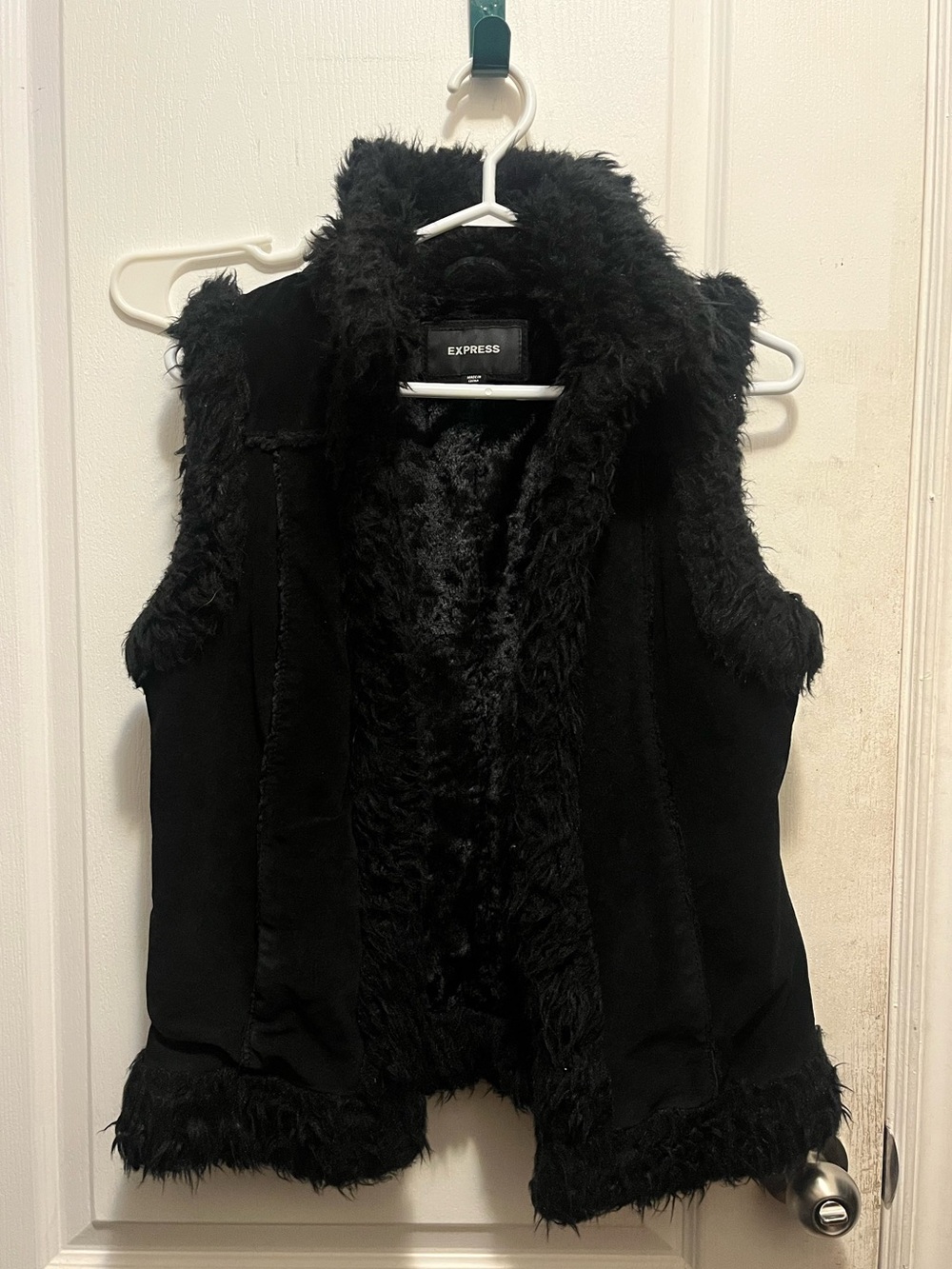 vintage leather suede fur vest
